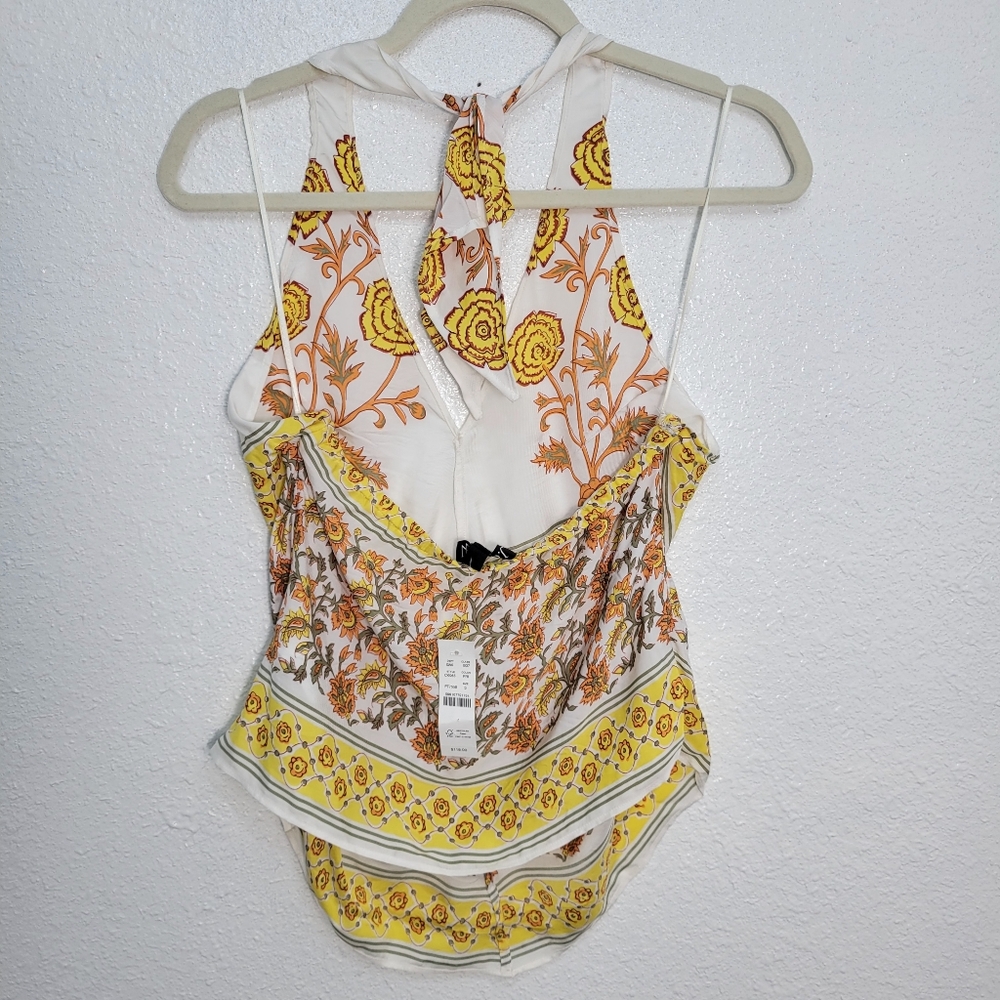 J Crew Open-back halter top in sunset rose block print Size XXS NWT - Picture 6 of 8